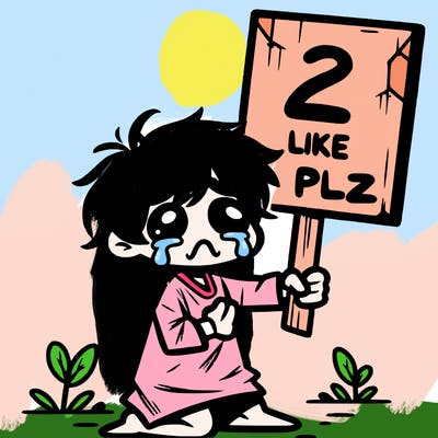 small poor toddler crying with sign that says 2 like plz