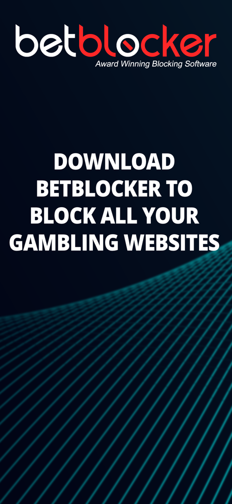 BetBlocker app promotional screen with text to block all gambling websites