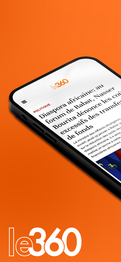 Interfaz de la aplicación de noticias marroquí Le360 en la pantalla de un smartphone que muestra un artículo político.
