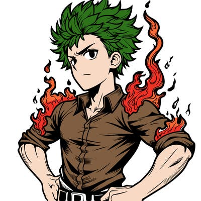 realistic manga man of fire