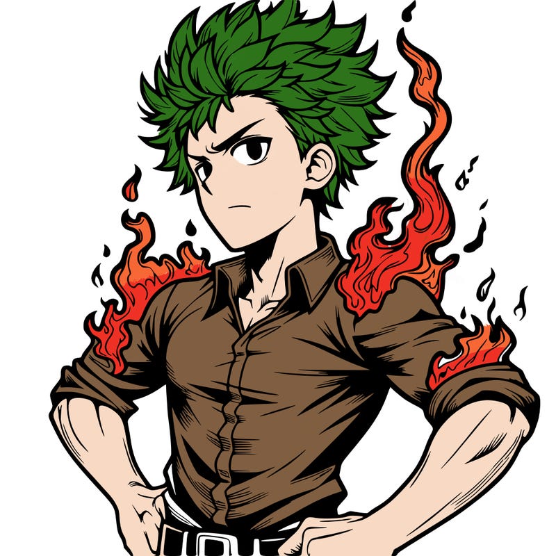 realistic manga man of fire