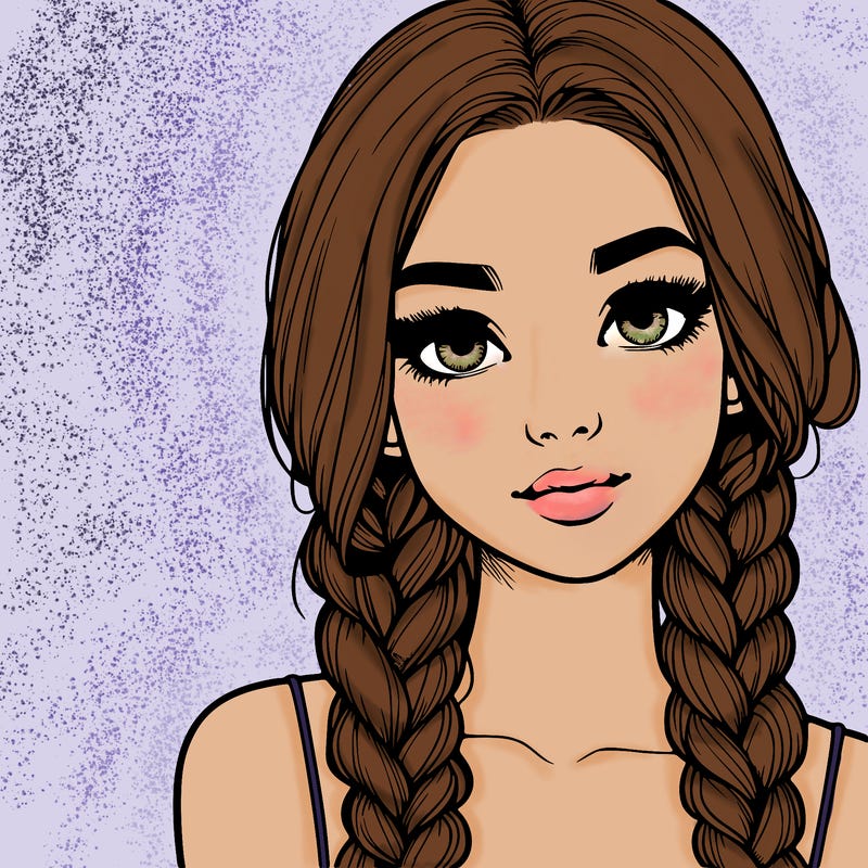 realistic girl with braids