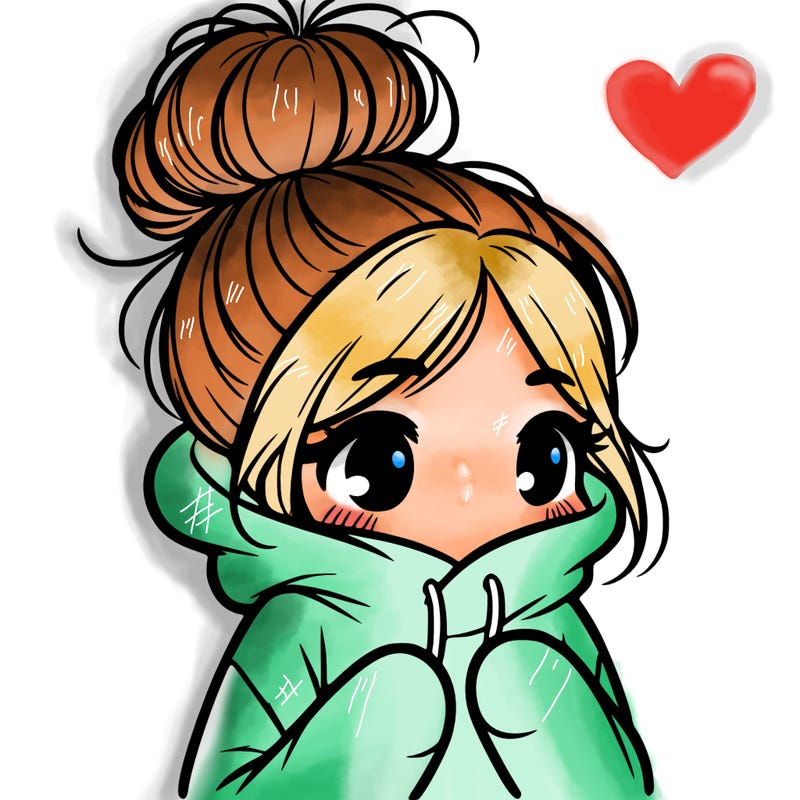 shy girl in big hoodie with messy bun