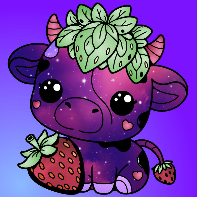 cute strawberry cow