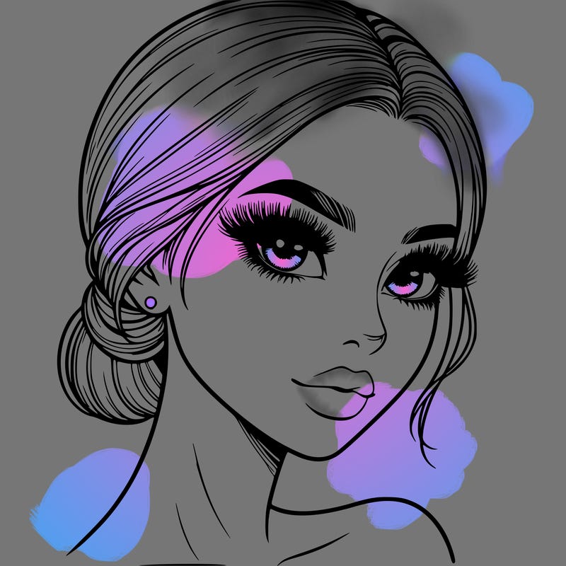 realistic girl with lashes