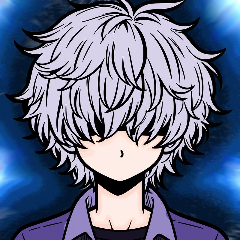 manga boy fluffy hair covering his eyes