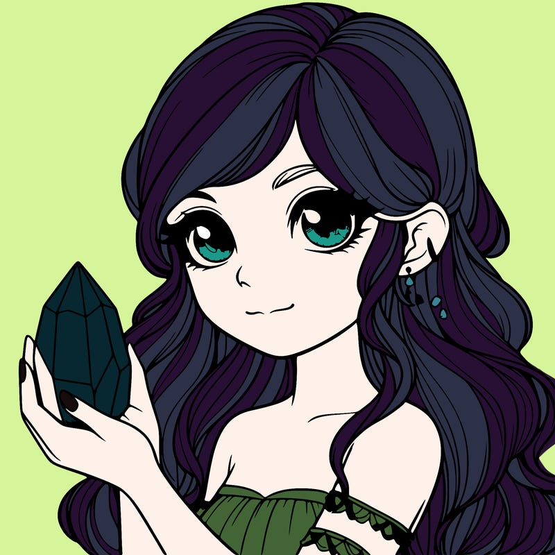 realistic girl with a mystical crystal