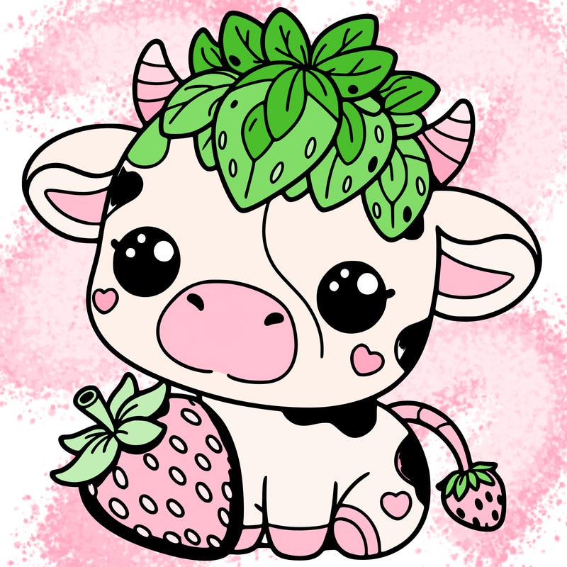cute strawberry cow