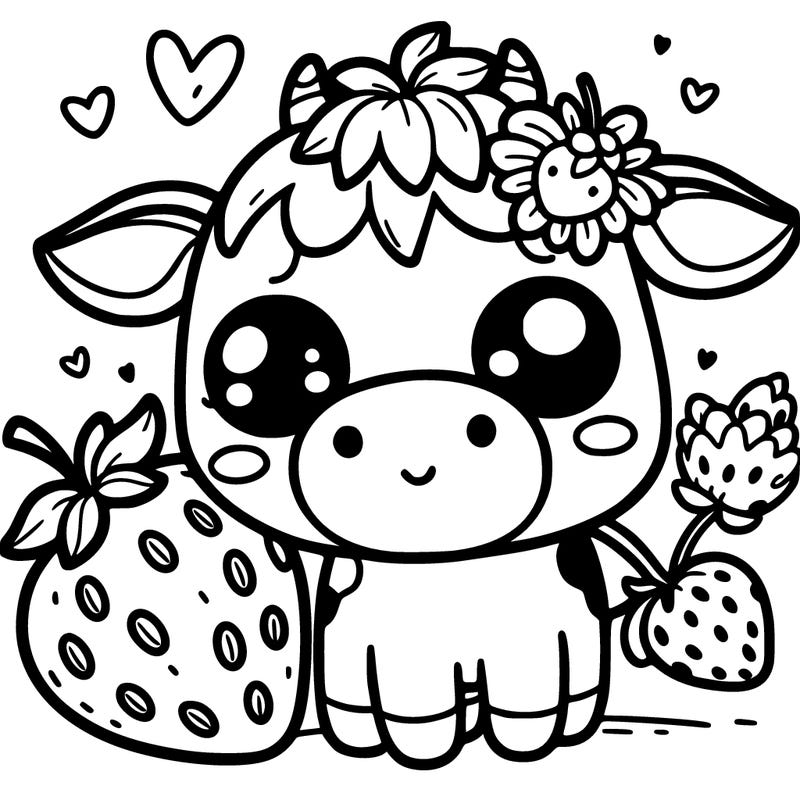 cute strawberry cow
