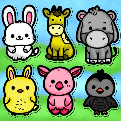 cute animal stickers