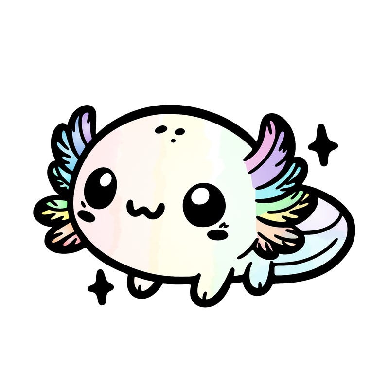 cute easy baby axolotl