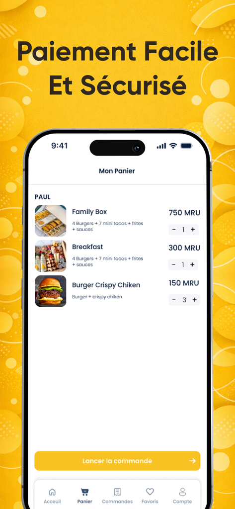 Jemli - Jemli app interface showing the shopping cart with various food items and a checkout button