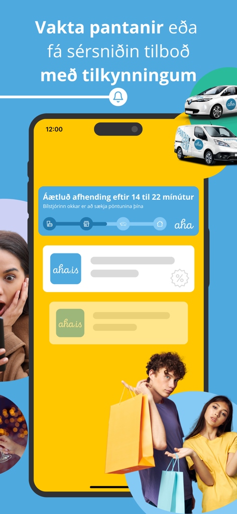 Aha.is - Real-time delivery tracking interface on the Aha.is mobile app for services in Iceland