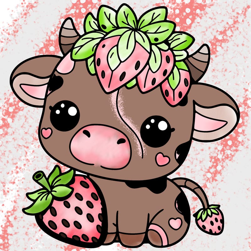 cute strawberry cow
