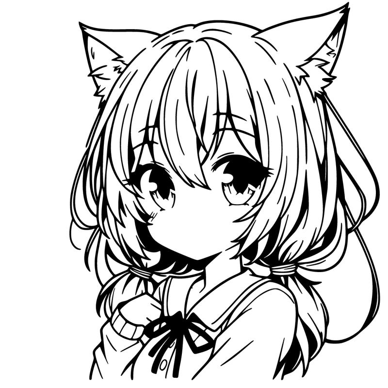 anime girl with cat ears