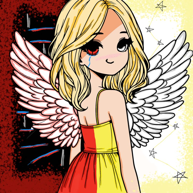 realistic girl with wings