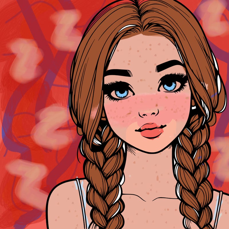 realistic girl with braids