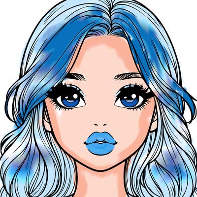 realistic girl with cute hair and lips