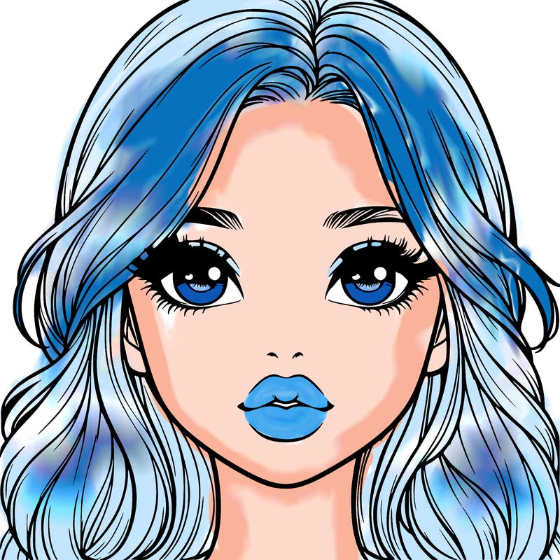 realistic girl with cute hair and lips