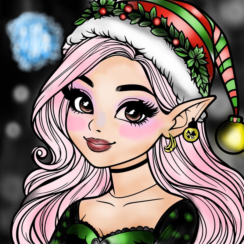 christmas girl elf realistic