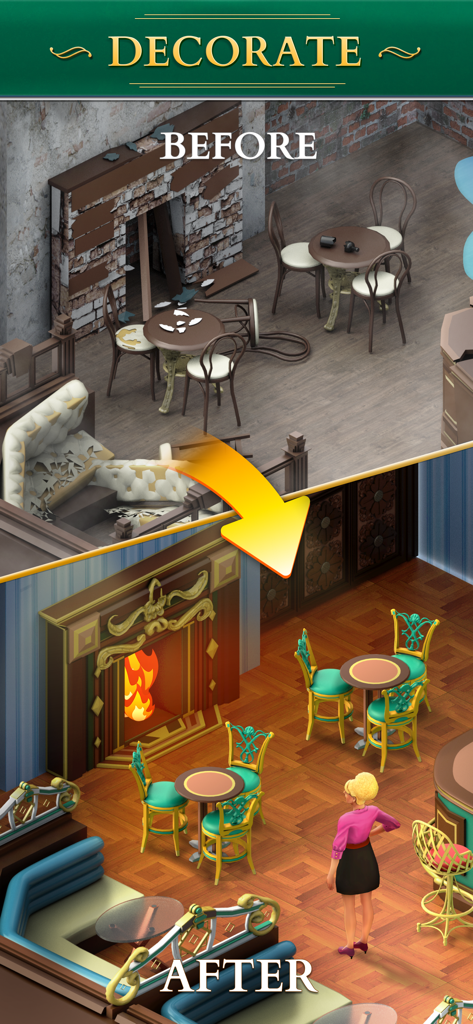 Una comparación del antes y el después de decorar una habitación en el juego Coronation Street