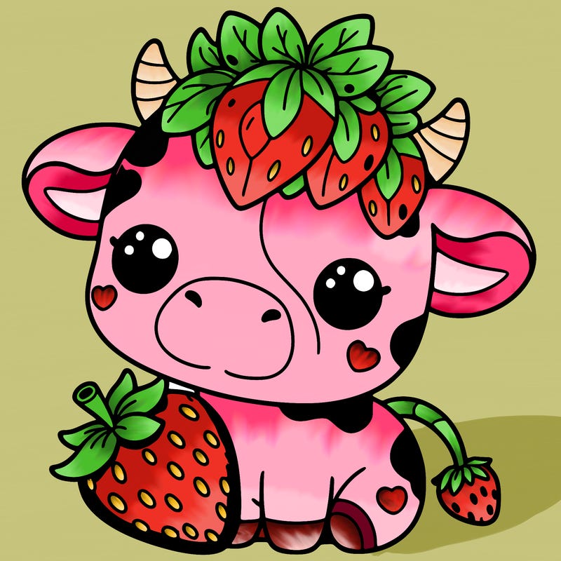 cute strawberry cow