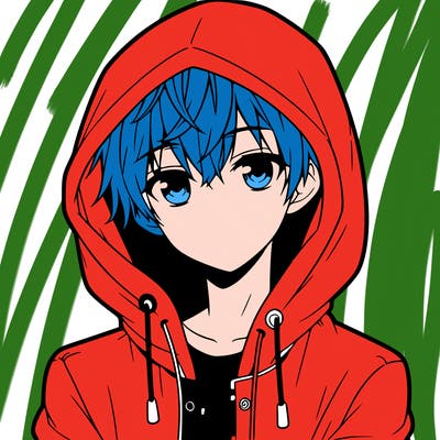 anime boy with hoodie