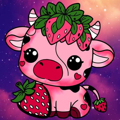 cute strawberry cow