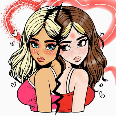 realistic girl split