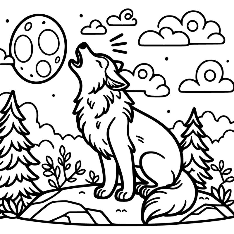 wolf howling at moon