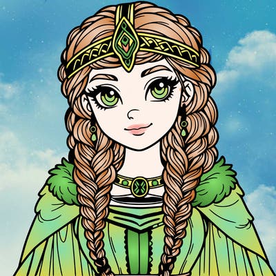 viking princess realistic with braids