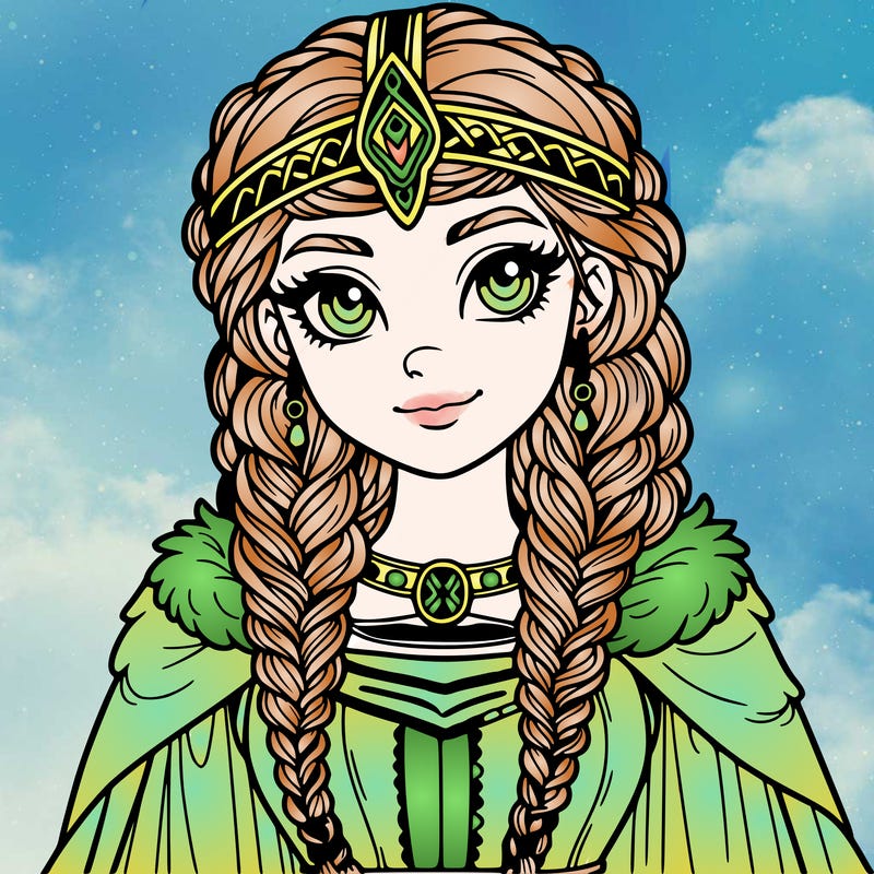 viking princess realistic with braids