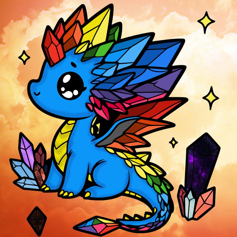 little cute crystal dragon