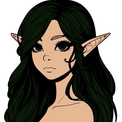 elf girl realistic dark fantasy