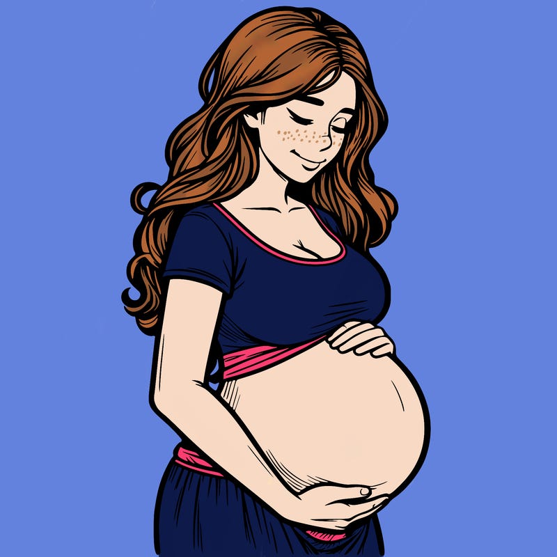 woman heavily pregnant realistic