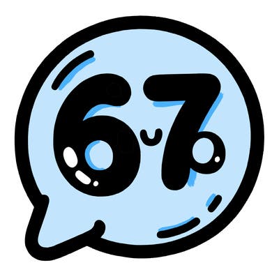 bubble that says 67