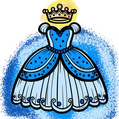 gown with tiara