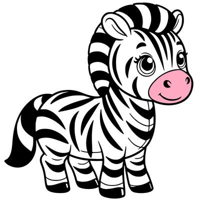 a zebra with distinct stripes