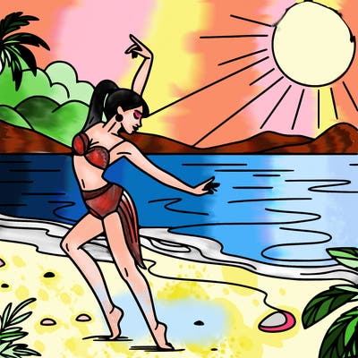 dancer on beach