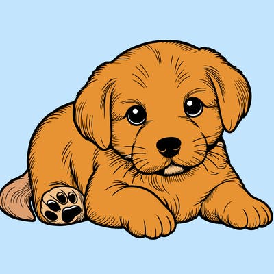 a cute realistic puppy