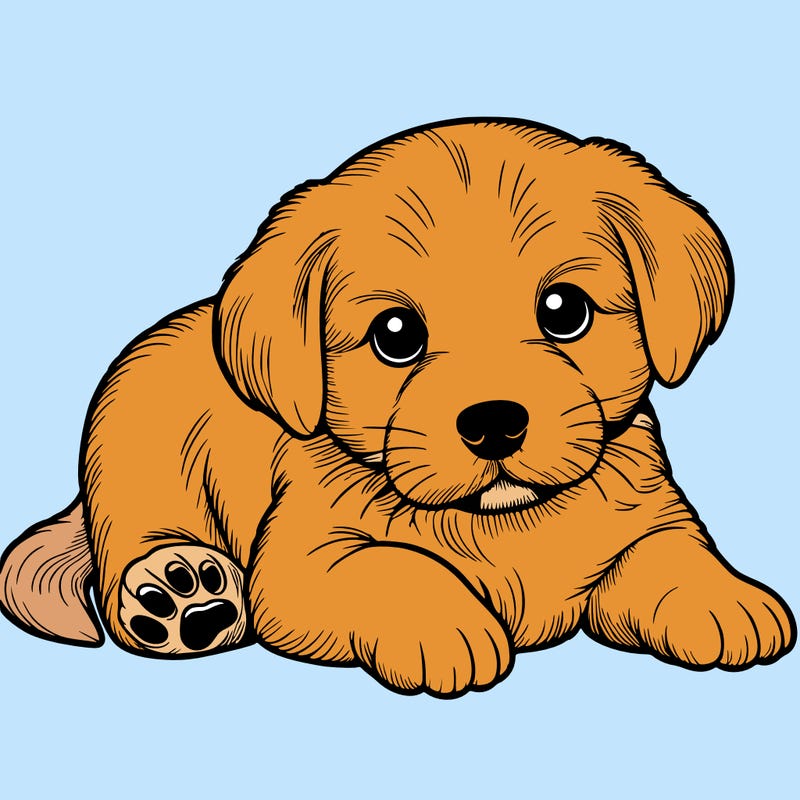 a cute realistic puppy