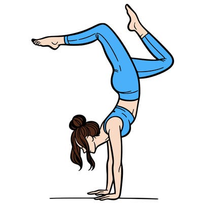 a woman doing a handstand