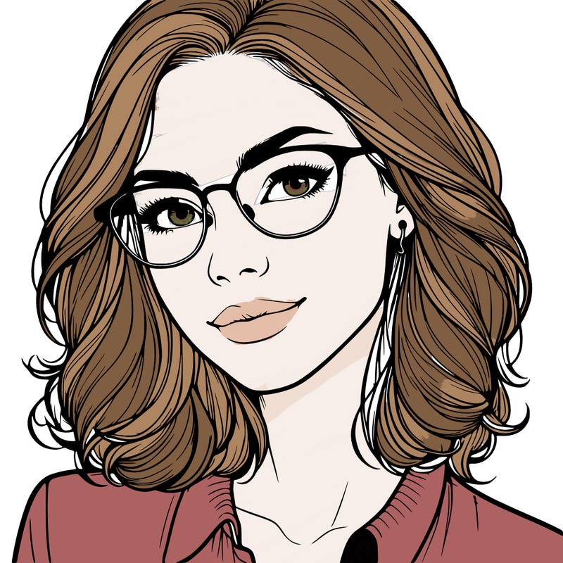 realistic woman with glasses