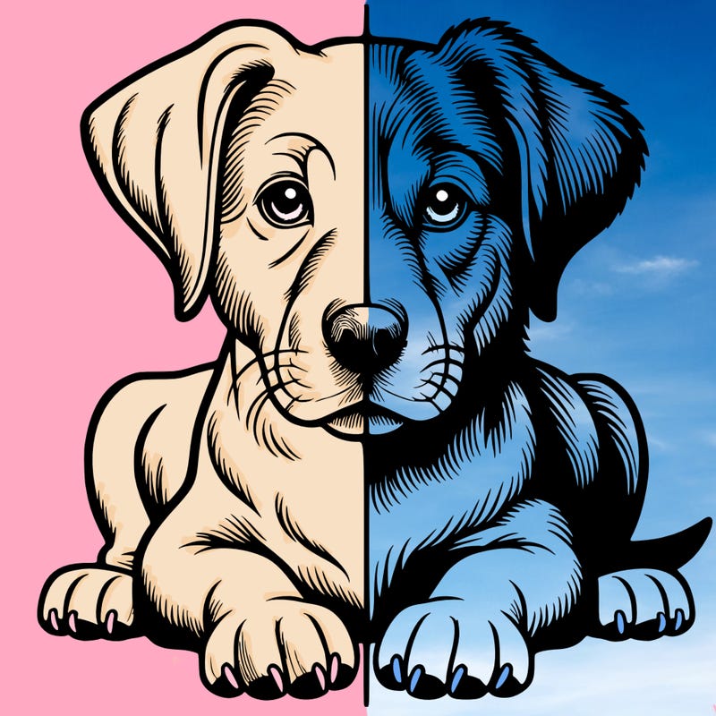 realistic dog split picture