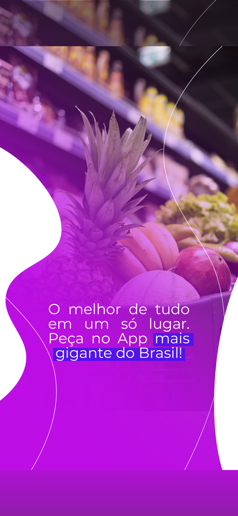 Biggi Delivery - Piña y plátanos frescos en un mercado con texto promocional para la aplicación Biggi Delivery.