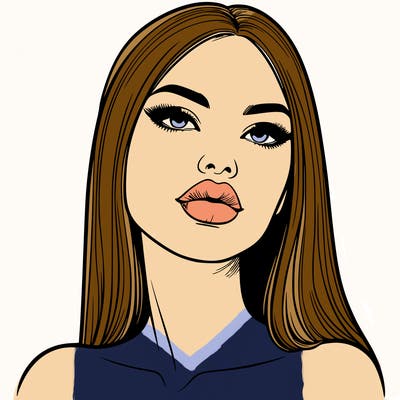 realistic woman with full lips
