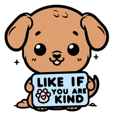 make a sign that says like if you are kind with a cute little dog