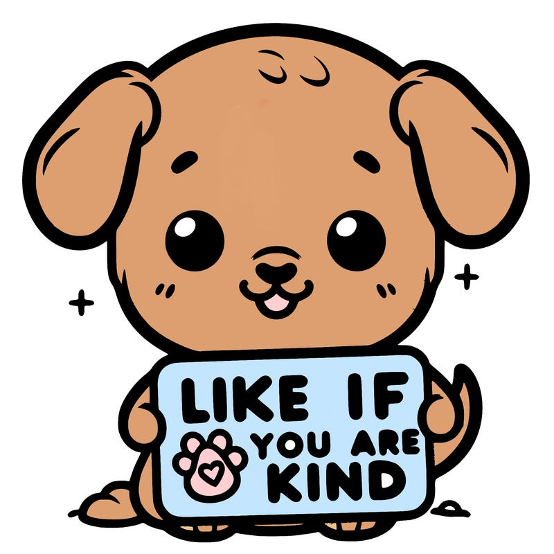 make a sign that says like if you are kind with a cute little dog