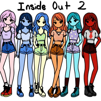 a group of girls wearing crop tops and shorts