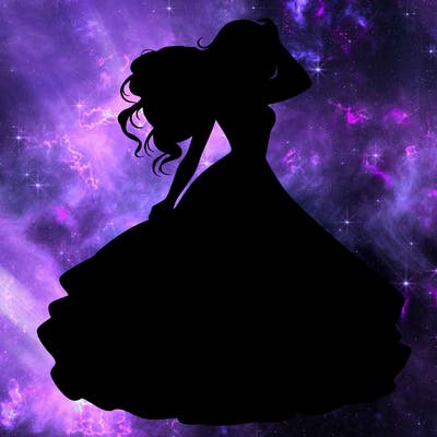 realistic woman with dress flowing in the wind